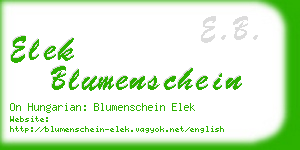 elek blumenschein business card
